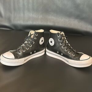 Kid’s gently used leather Converse. Size 3.